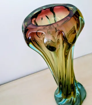 Jarrón de cristal artesanal