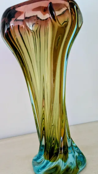 Jarrón de cristal artesanal