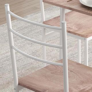 Conjunto de Comedor 1 Mesa y 4 Silla Pies Acero