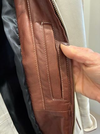 Spolverino in pelle Double S2 beige/marrone