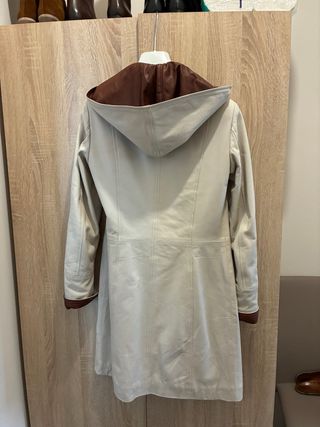 Spolverino in pelle Double S2 beige/marrone