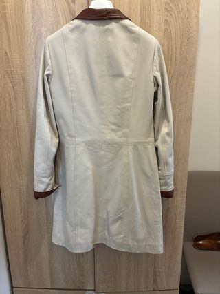 Spolverino in pelle Double S2 beige/marrone