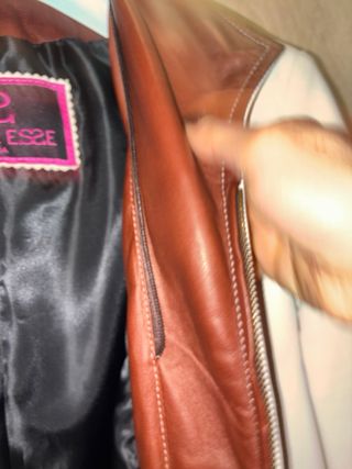 Spolverino in pelle Double S2 beige/marrone