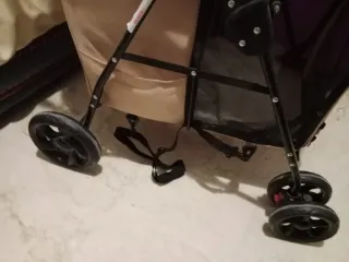 Carrito para perros/gatos beige y negro