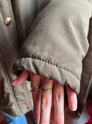 Chaquetón verde impermeable con forro