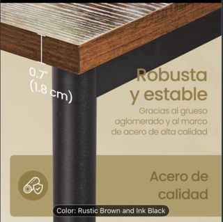 Mesa auxiliar de madera y metal