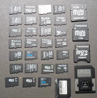 Lote tarjetas de memoria varios formatos y tamaños