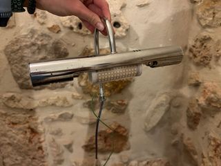 Lámpara espejo baño metal plateado