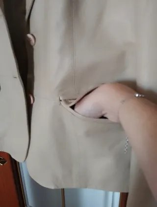 Chaqueta de piel beige Talla 44