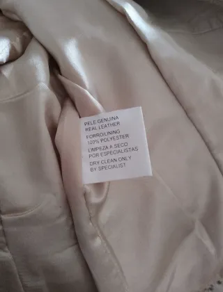Chaqueta de piel beige Talla 44
