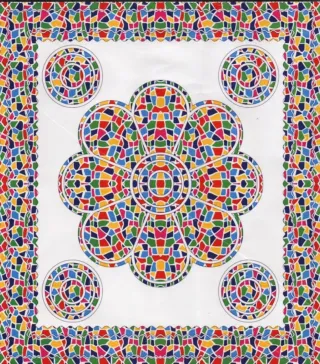 Colcha Mosaico Flor de la Vida Multiusos