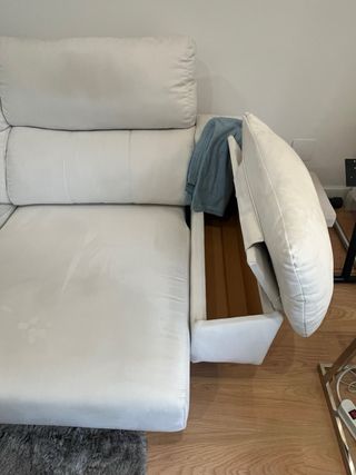 Sofá modular tela gris y blanco