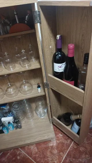 Mueble Vinoteca Estantes Copas Madera