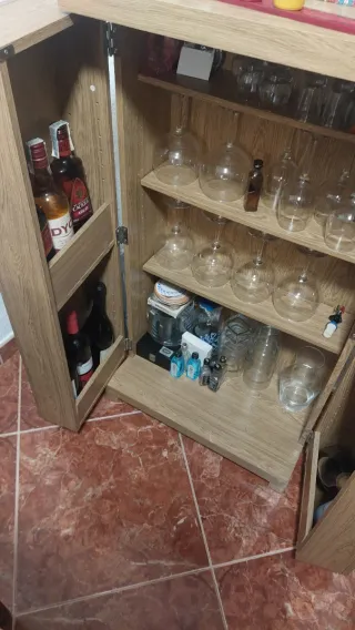 Mueble Vinoteca Estantes Copas Madera