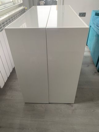 Mesa consola extensible lacado blanco y 4 sillas