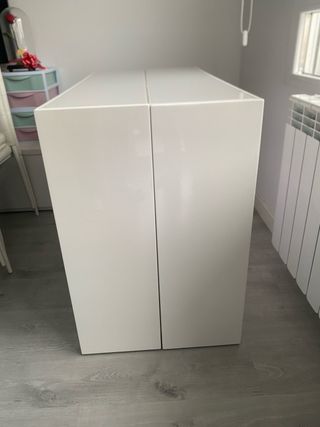 Mesa consola extensible lacado blanco y 4 sillas