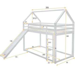 Cama alta infantil con tobogán