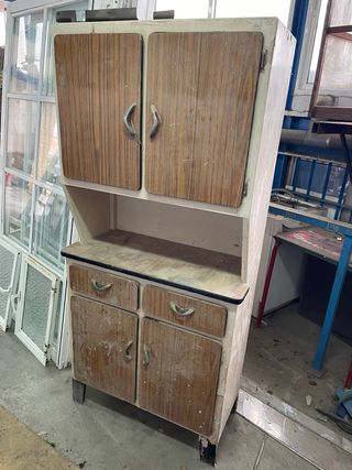 Mueble Cocina Vintage Madera y Metal