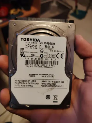 Disco Rígido Toshiba MK1059GSM 1TB Laptop