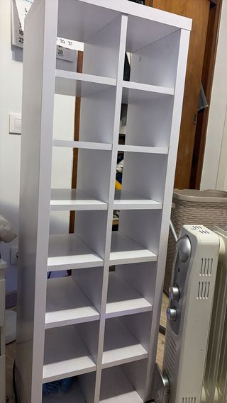 Estantería/ zapatero blanca de madera