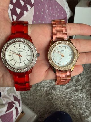 Relojes Fossil Mujer Rosado y Naranja