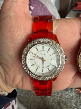 Relojes Fossil Mujer Rosado y Naranja
