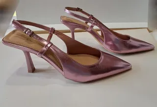 Scarpe con tacco rosa antico 38