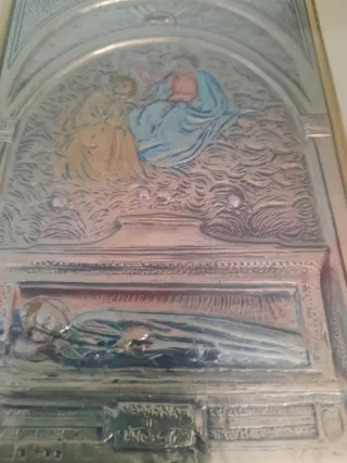 Quadretto Argento con cornice in legno . Nuovo