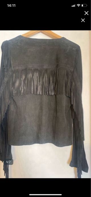 Chaqueta American Retro Flecos Negra