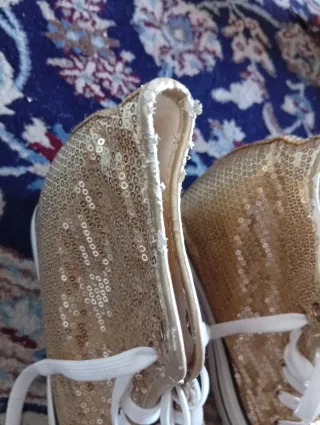 Scarpe sneakers lurex oro