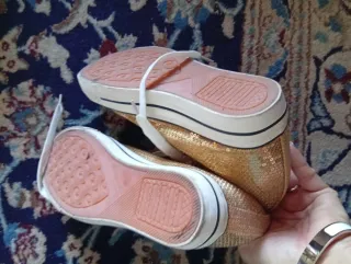 Scarpe sneakers lurex oro