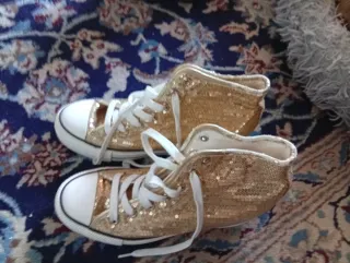 Scarpe sneakers lurex oro