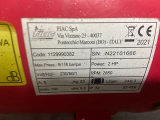 Compresor de aire Stratos2 HP.  RPM 2850 volt/Hz