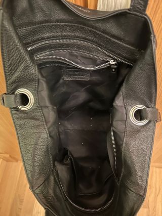 Bolso Piel Negro Mano Correa