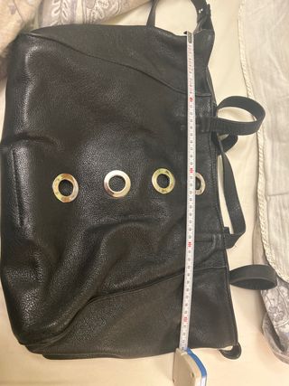 Bolso Piel Negro Mano Correa