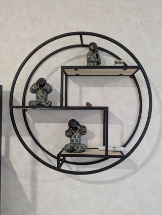 Estantería Redonda Hierro y Madera Ø60cm Peso1.7kg