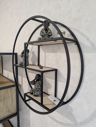 Estantería Redonda Hierro y Madera Ø60cm Peso1.7kg