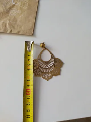 Pendientes filigrana flor de loto dorados nuevos