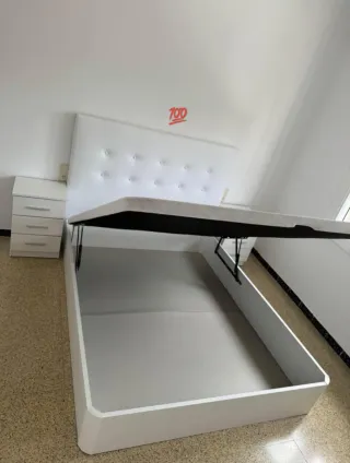 Canapé abatible tela y madera