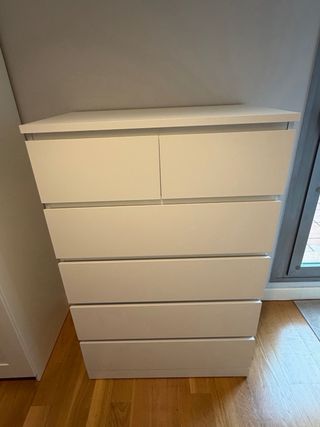 Cómoda Malm Ikea 6 cajones Blanca