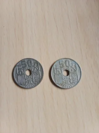 2 Monedas 50 Céntimos 1949