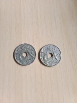 2 Monedas 50 Céntimos 1949