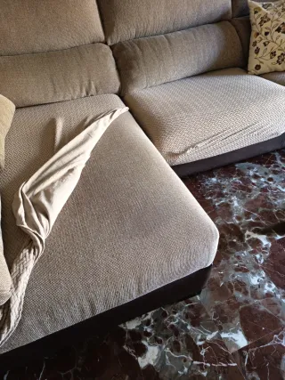 Sofá Chaiselongue Grande Beige y Marrón