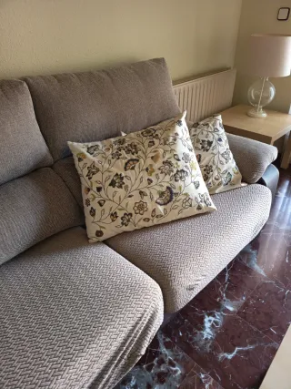 Sofá Chaiselongue Grande Beige y Marrón