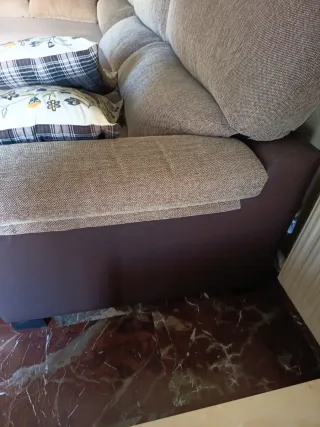 Sofá Chaiselongue Grande Beige y Marrón