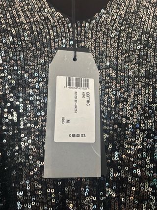 Camisa Dixie lentejuelas negra y plateada