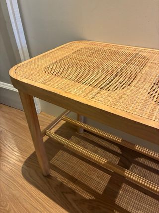 Banco Zapatero de ratan y madera, Maison du Monde