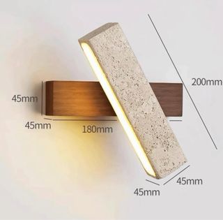 Aplique LED Pared Piedra y Madera