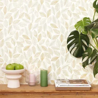 Papel Pared Bliss Caselio Beige y blanco