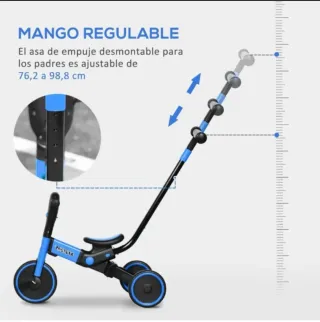 Triciclo Evolutivo 4 en 1 Azul